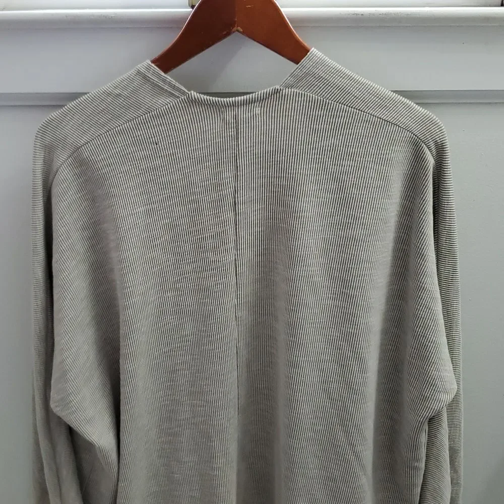 Donni OSFA Gray Ribbed Open Sandwash Cardigan NWT